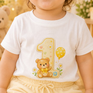 One with Bear 1st Birthday Baby T-Shirt