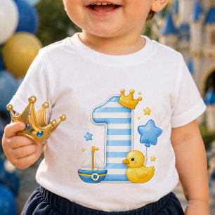 One with Crown 1st Birthday Baby T-Shirt