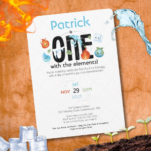 ONE With The Elements First Birthday Invitation