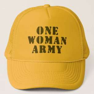 ONE WOMAN ARMY TRUCKER HAT