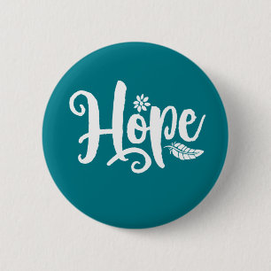 One Word That Say Hope Cursive Calligraphy 2 Inch Round Button