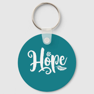 One Word That Say Hope Cursive Calligraphy Keychain