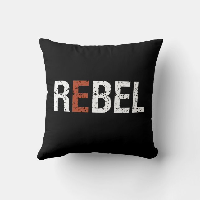One Word That Say Rebel Sassy Sarcastic Throw Pillow (Back)