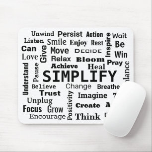 "One Word" Word Cloud On White Mouse Pad