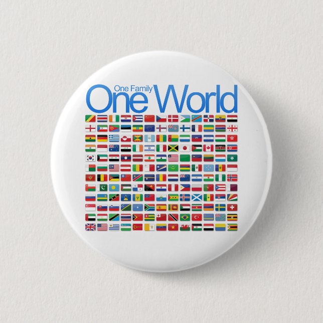 One World 2 Inch Round Button (Front)