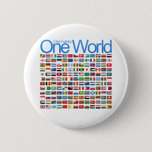 One World 2 Inch Round Button