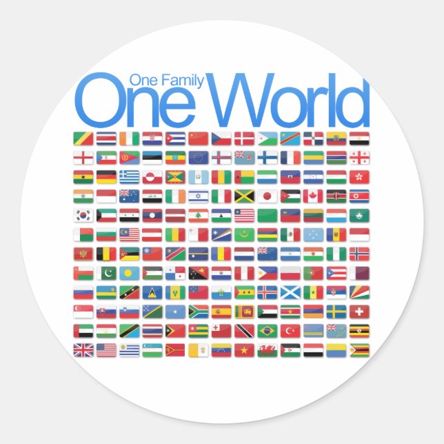 One World Classic Round Sticker (Front)