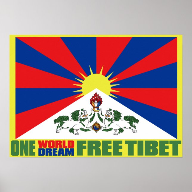 ONE WORLD ONE DREAM FREE TIBET POSTER (Front)