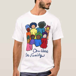 One World, One Family Interracial Multicultural T-Shirt
