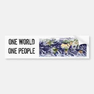 ONE WORLD ONE PEOPLE BUMPER STICKER