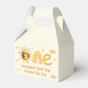 One Year Around the Sun Birthday Photo Favor Box