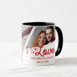 One Year Of Love Multi Photo Collage Anniversary Mug<br><div class="desc">One Year Of Love Multi Photo Collage Anniversary Mug . Celebrate a year of love with our One Year Of Love Multi Photo Collage Anniversary Mug! This beautifully designed ceramic mug is a heartfelt gift, featuring a customizable collage of your favourite memories together over the past year. Each sip will...</div>
