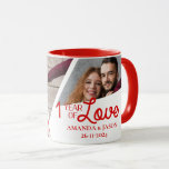 One Year Of Love Multi Photo Collage Anniversary Mug<br><div class="desc">One Year Of Love Multi Photo Collage Anniversary Mug . Celebrate a year of love with our One Year Of Love Multi Photo Collage Anniversary Mug! This beautifully designed ceramic mug is a heartfelt gift, featuring a customizable collage of your favourite memories together over the past year. Each sip will...</div>