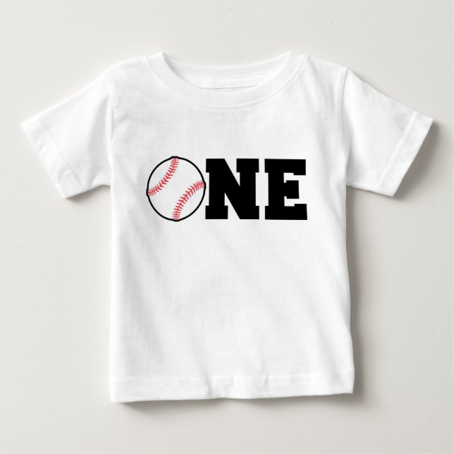 One year Old Baseball Shirt Birthday (Front)