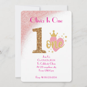 ONE YEAR OLD GIRL BIRTHDAY INVITATION