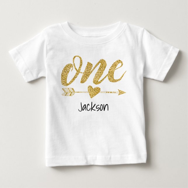 One Year Old Personalized Baby T-Shirt (Front)