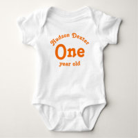 One Year Old Personalized Orange