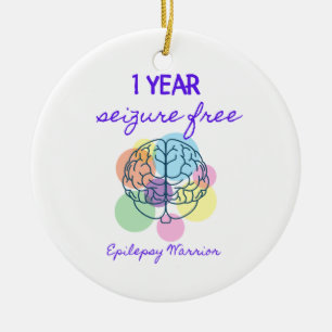 One Year Seizure Free Epilepsy Warrior Ceramic Ornament