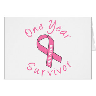 One Year Survivor (Circle Pink Ribbon)
