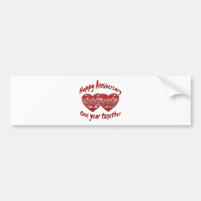 One Year Together Bumper Sticker (Front)