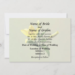 One Yellow Lily Wedding Supplies Invitation