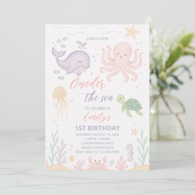 Oneder mer 1er anniversaire Invitation (Debout devant)