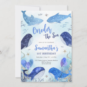 Oneder The Sea 1st Birthday Invitation