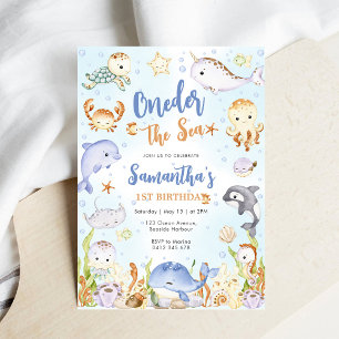 Oneder The Sea 1st Birthday Invitation