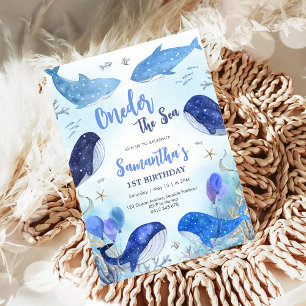 Oneder The Sea 1st Birthday Invitation