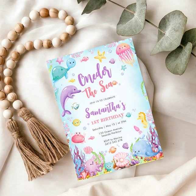 Oneder The Sea 1st Birthday Invitation (Creator Uploaded)