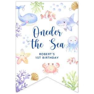 Oneder The Sea 1st Birthday Under The Sea Bunting Flags