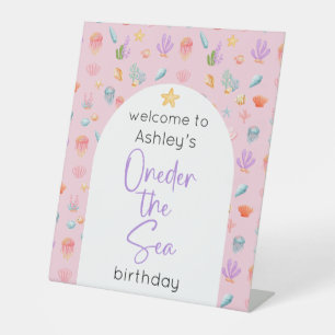 Oneder The Sea Birthday Welcome Pedestal Sign