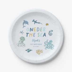 ONEder The Sea Blue Birthday Party Paper Plate
