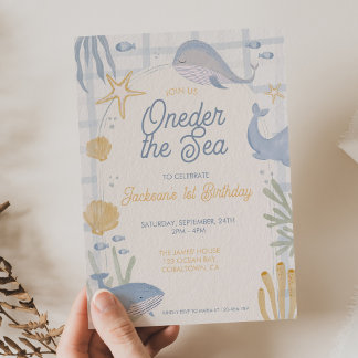 Oneder the Sea Blue Under the Sea Boys First Invitation