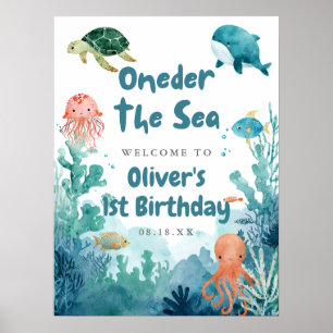 Oneder the Sea Cute 1st Birthday Welcome Sign