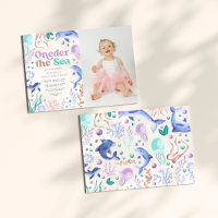 Oneder the Sea Dolphin Retro First Birthday Photo