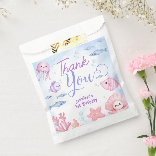 ONEder The Sea Girls 1st birthday Cute Ocean  Favour Bag (Sealed)