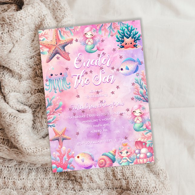 ONEder The Sea Kids 1st Birthday Party Invitation (Creator Uploaded)
