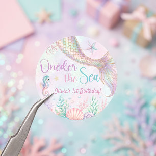 Oneder the Sea Mermaid Birthday Sticker