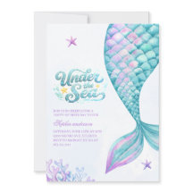 Oneder the Sea Mermaid Watercolor 1st Birthday