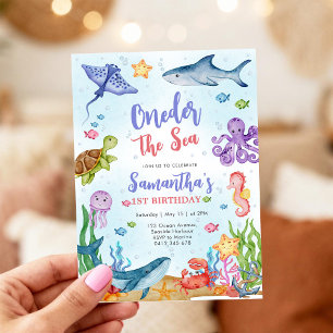 Oneder the Sea Party 1st Birthday Invitation