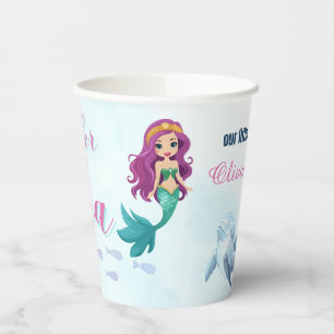 Oneder the Sea Purple Mermaid 1st Birthday Girl Paper Cups