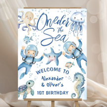 ONEder The Sea Twin Boys 1st Birthday Cute Ocean