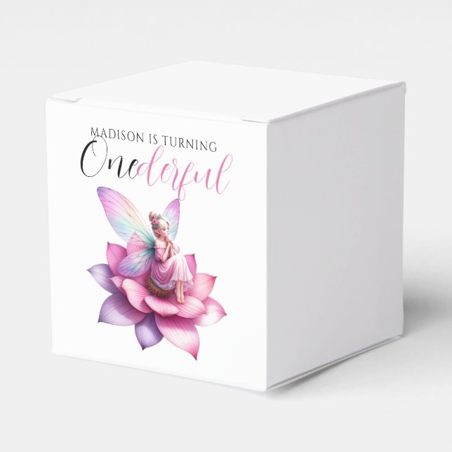 Onederful 1st Birthday Party Favor Box (Front Side)