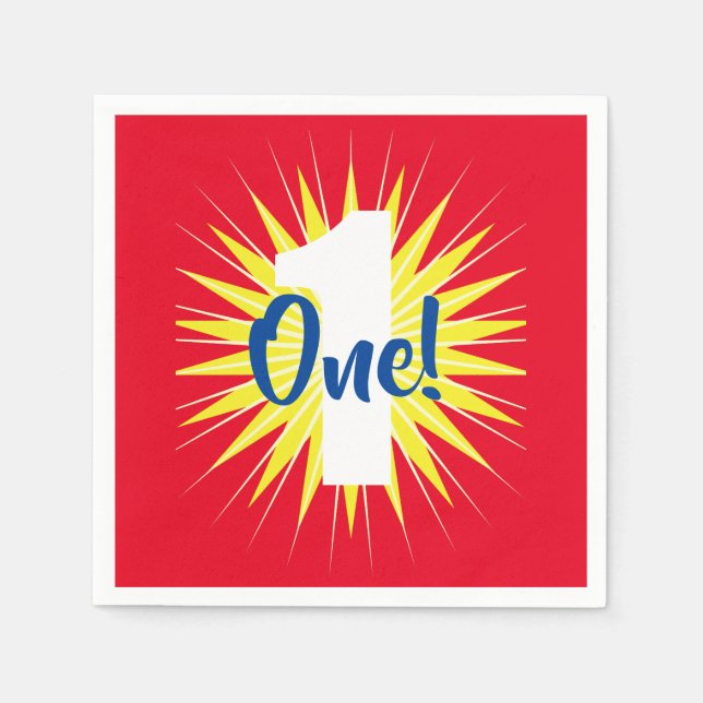 Onederful 1st Birthday Party Napkin (Front)