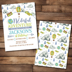 Onederful Adventure 1st Birthday Invitation