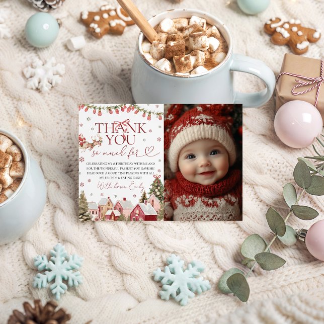 ONEderful Christmas Photo Thank You Invitation (Creator Uploaded)