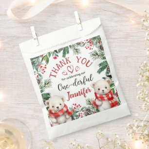 ONEderful Cute Bear Christmas 1st Birthday Favour Bag