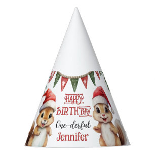 ONEderful Cute Squirrel 1st Birthday Party Hat