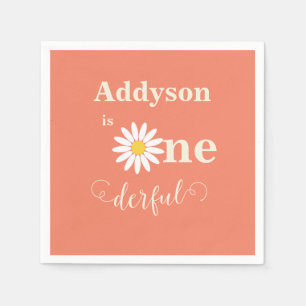 Onederful Daisy First Birthday Napkin